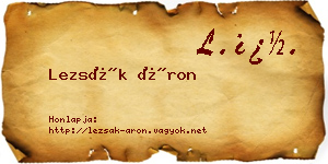 Lezsák Áron névjegykártya